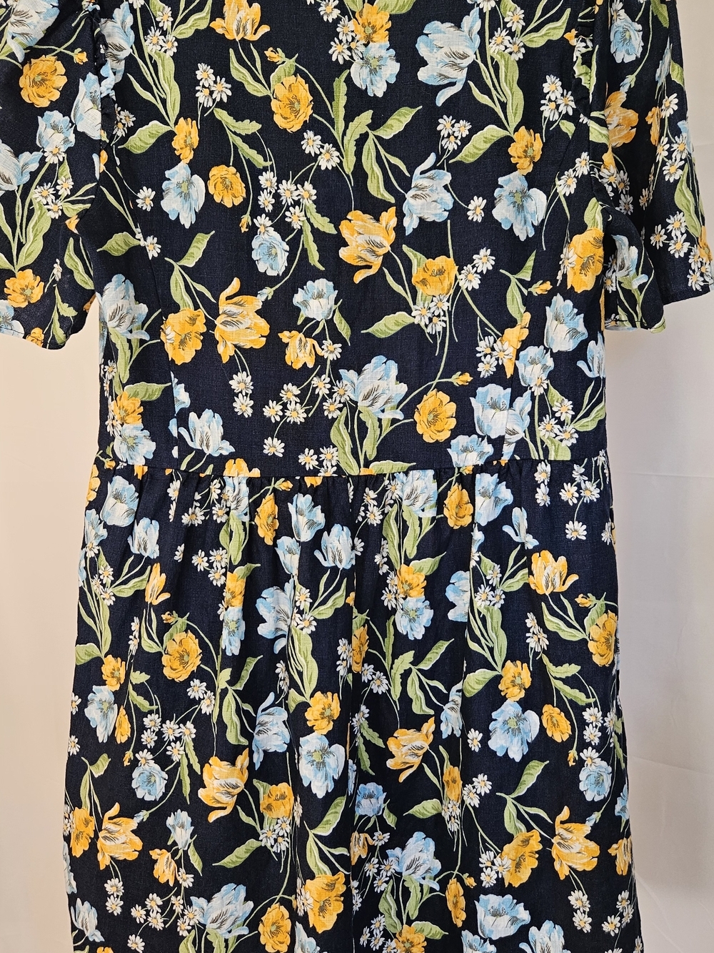Draper James Floral Linen Square Neck Dress with Pockets Size 6 - Picture 10 of 16